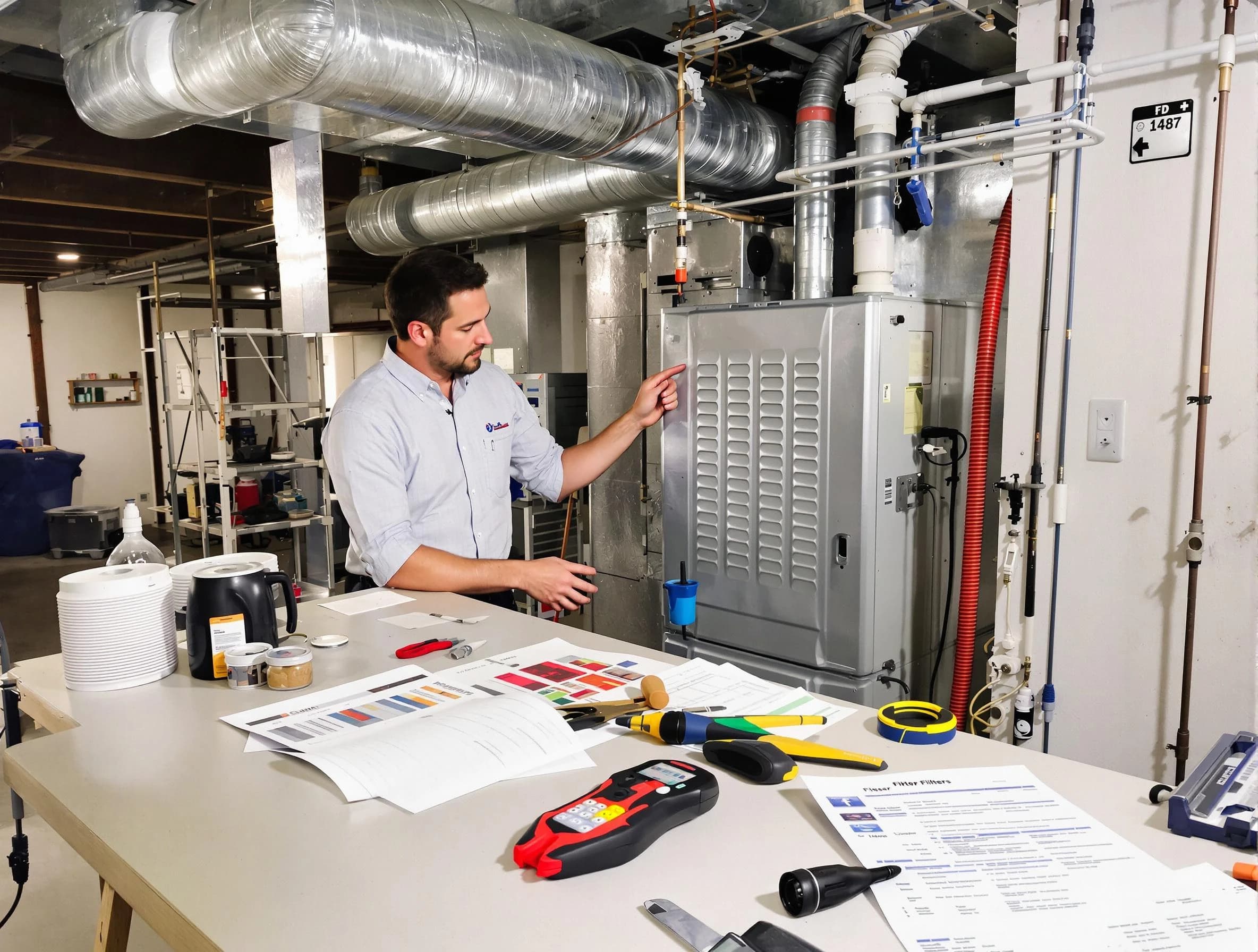 Greenwood Village Air Duct Cleaning inspector conducting detailed filter system evaluation using professional diagnostic tools in Greenwood Village